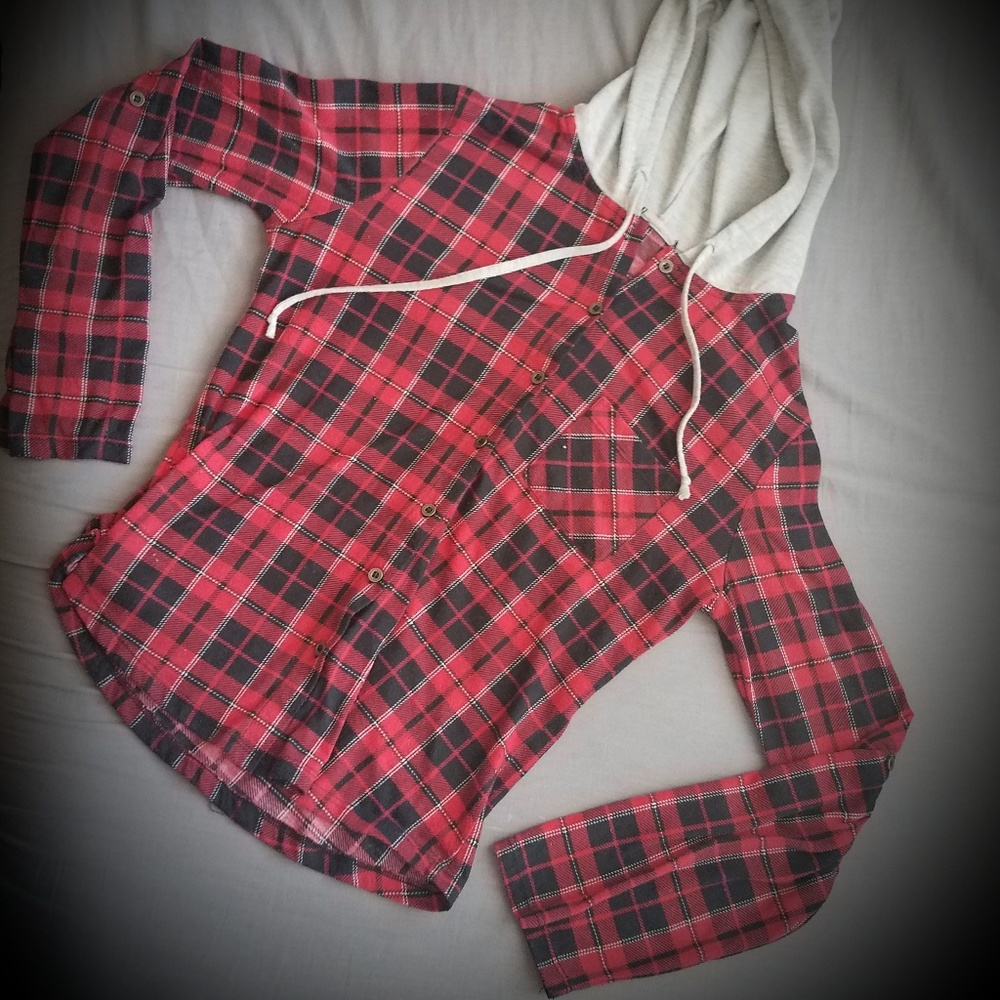 Flannel hoodie